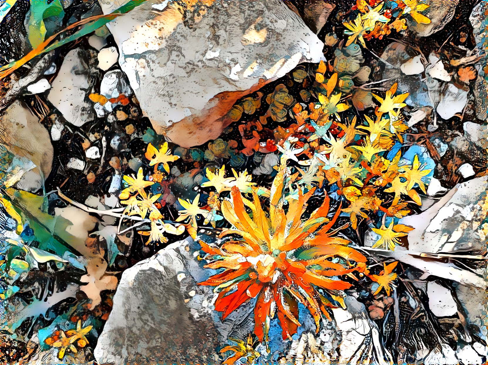 Paintbrush in the rocks