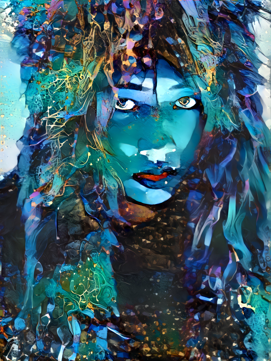 Woman with Blue Hair