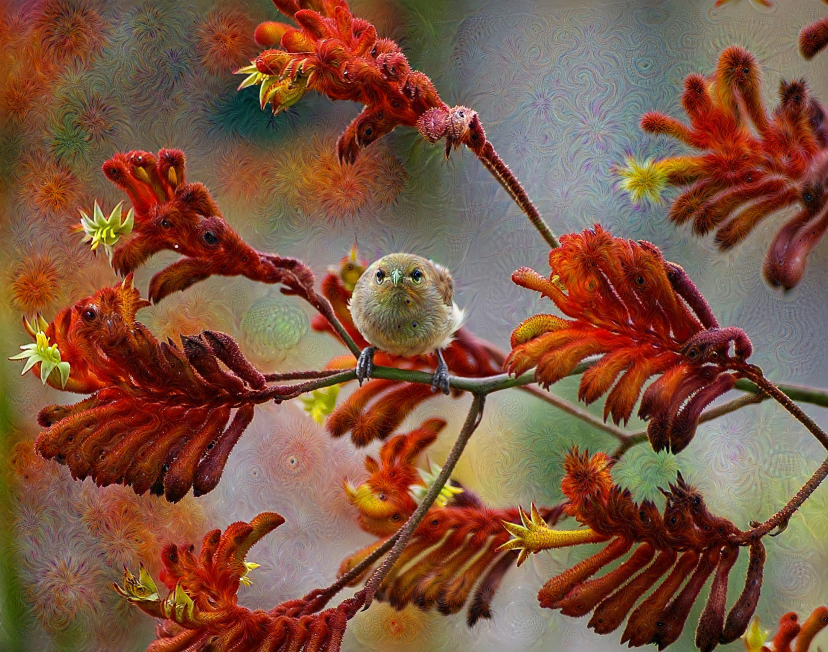 Brown honeyeater bird, Australia