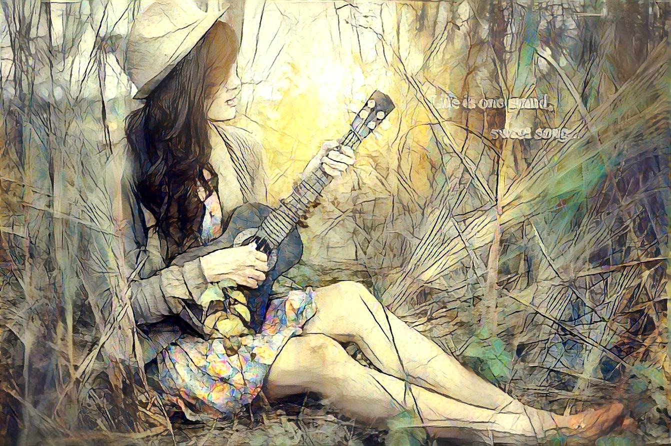 Girl with ukulele