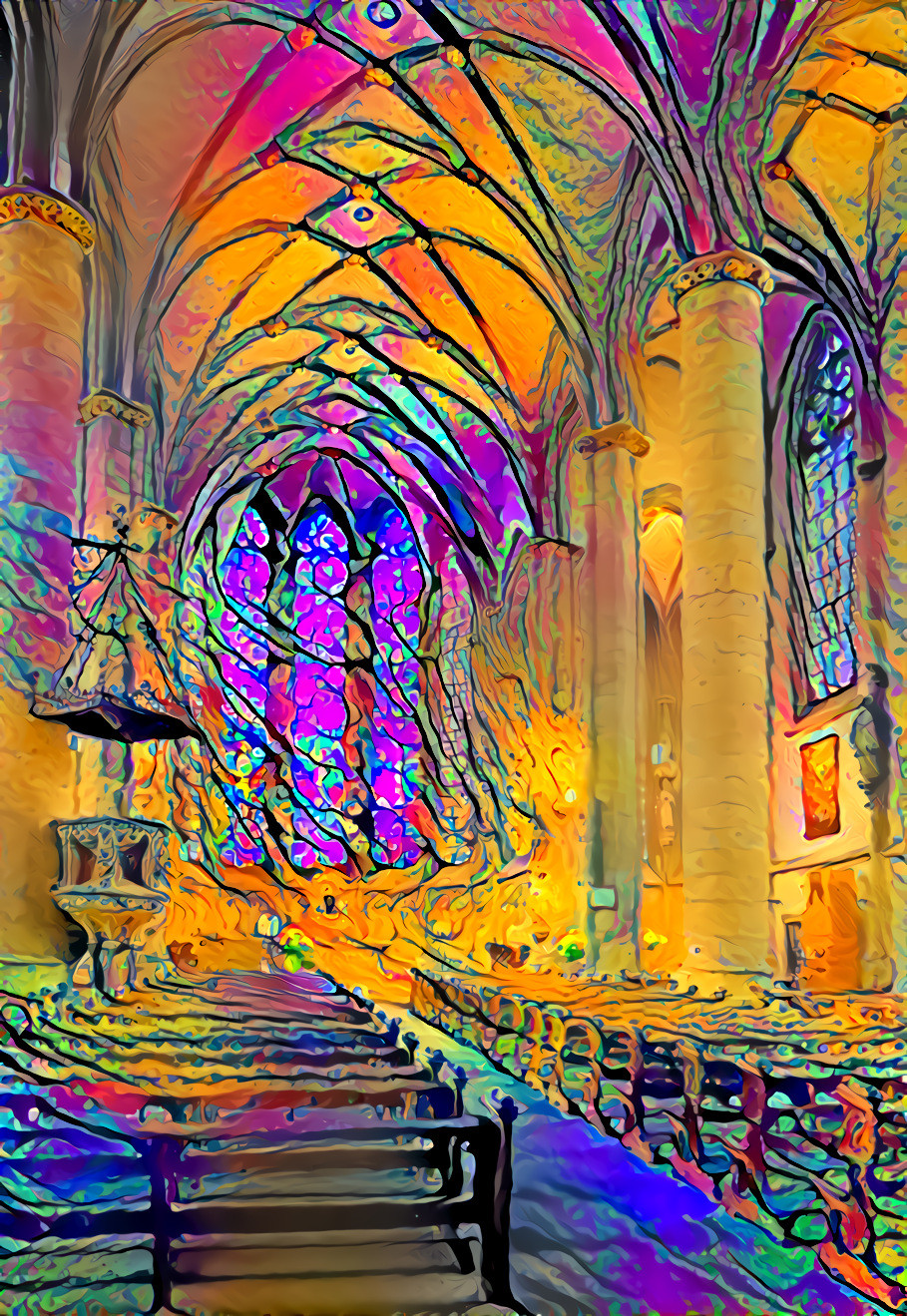 Stained glass church