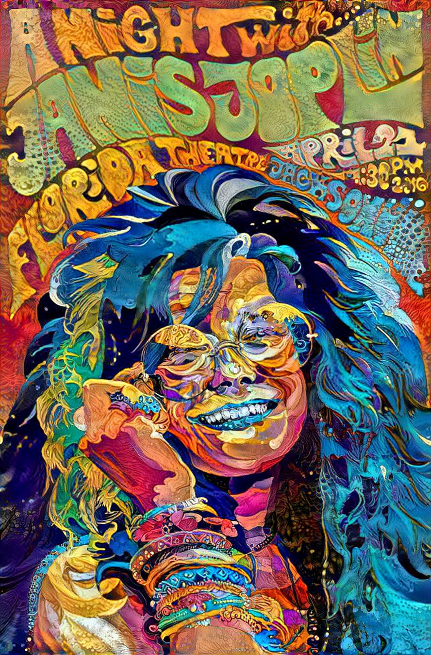 A NIGHT WITH JANIS JOPLIN - FLORIDA THEATRE JACKSONVILLE - ROCK CONCERT POSTER