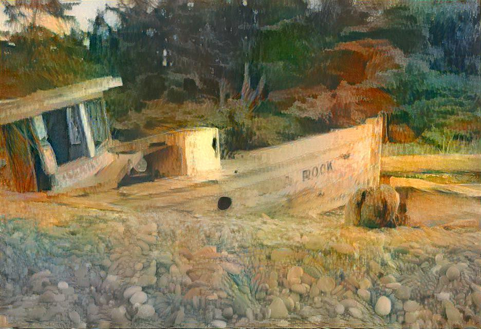 Fishing boat wreck, Frenchman's Beach, BC.,1976