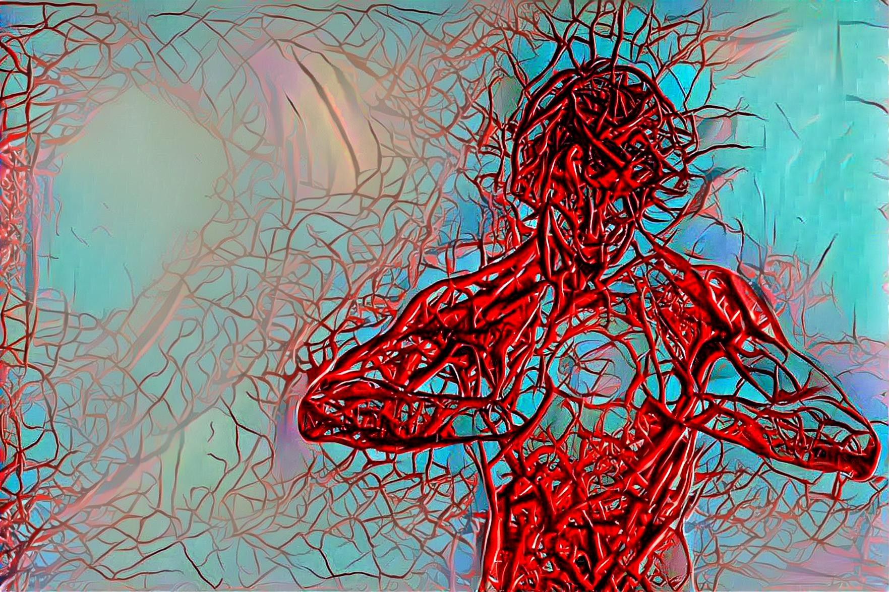 a blood vessel tree man