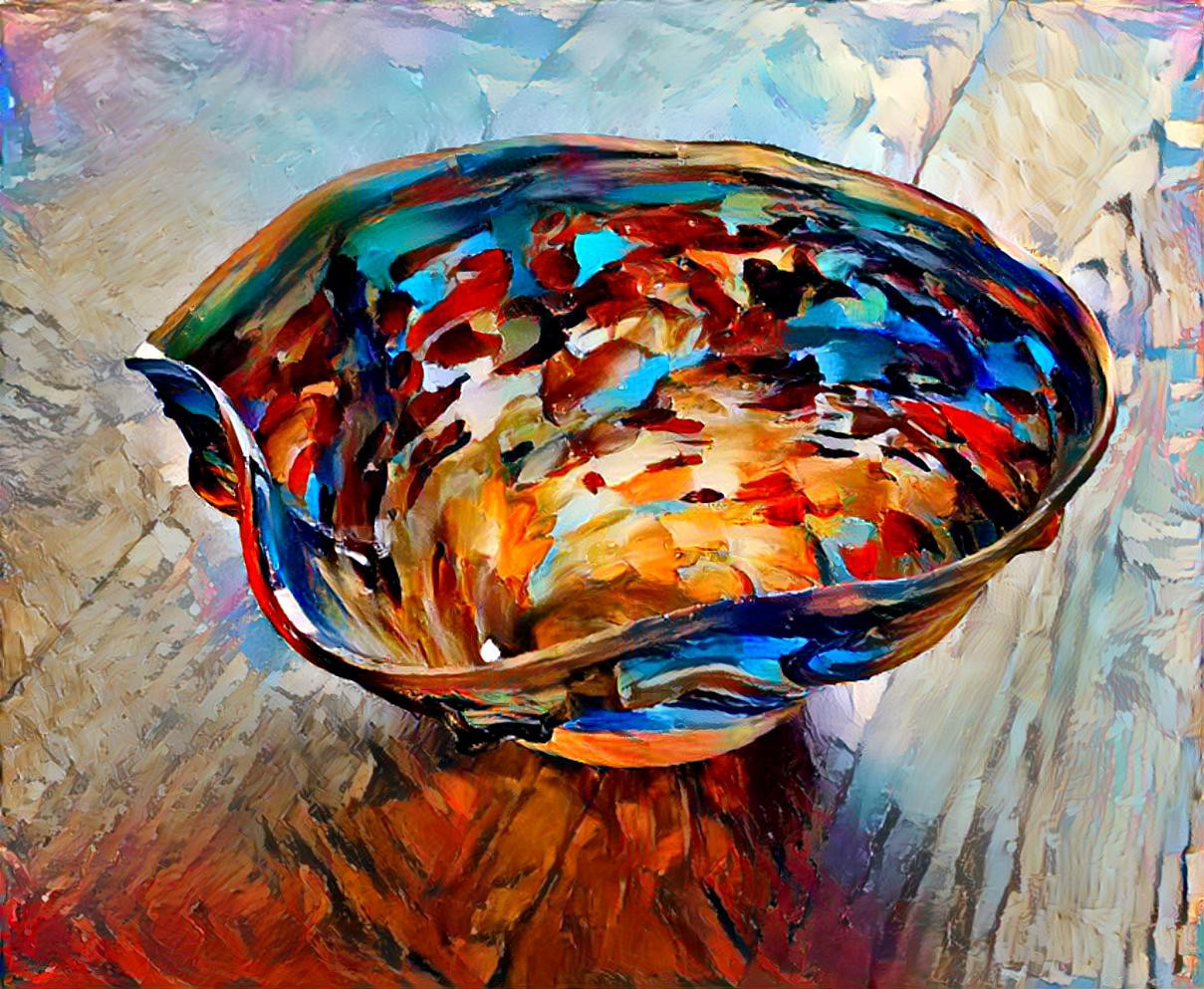 Art glass bowl from Salado Texas