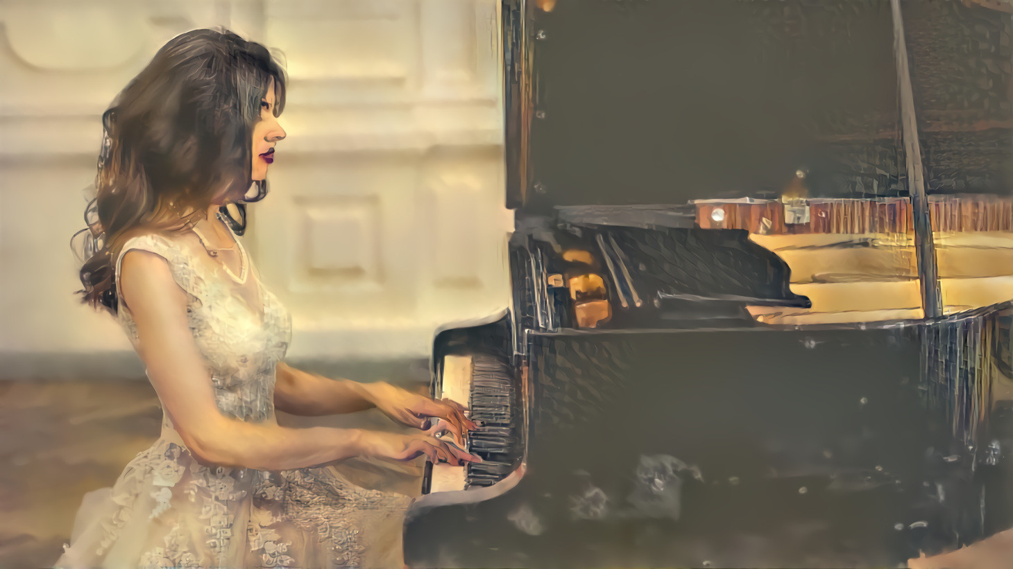 Girl with piano