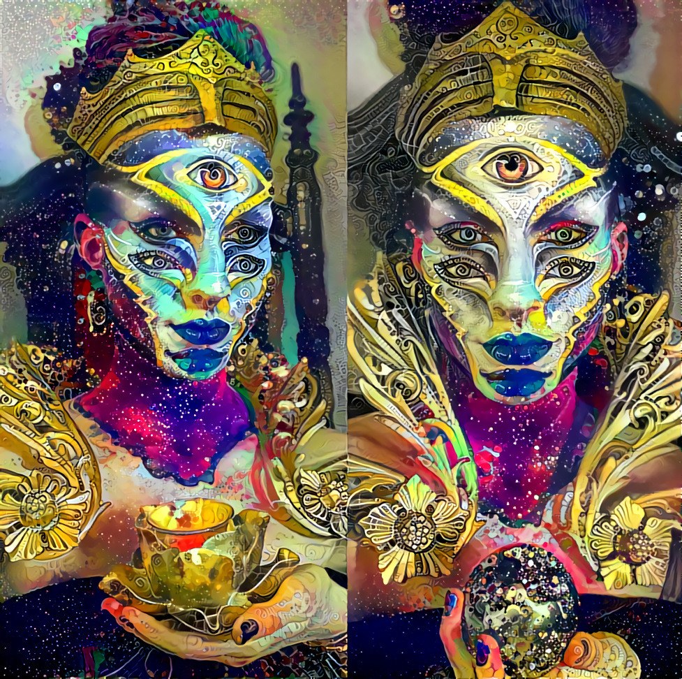 Original by RoseZyra on reddit https://www.reddit.com/r/Art/comments/futwcc/galactic_goddess_me_face_paint_2020/