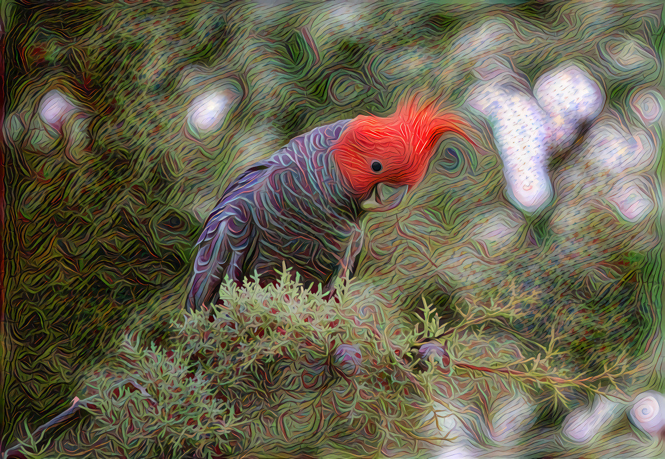 Gang Gang,  Australia Red Parrot