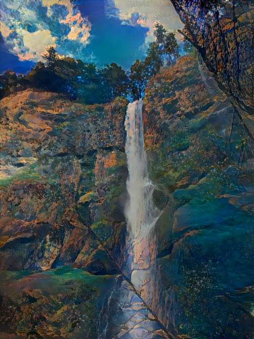 Multnomah Falls ala Maxfield Parrish