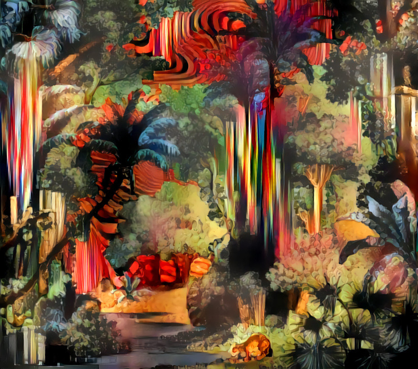 Francis Bebey's Psychedelic Sanza back side album art (by Elzo Durt) + glitched still lifes by Olan Ventura