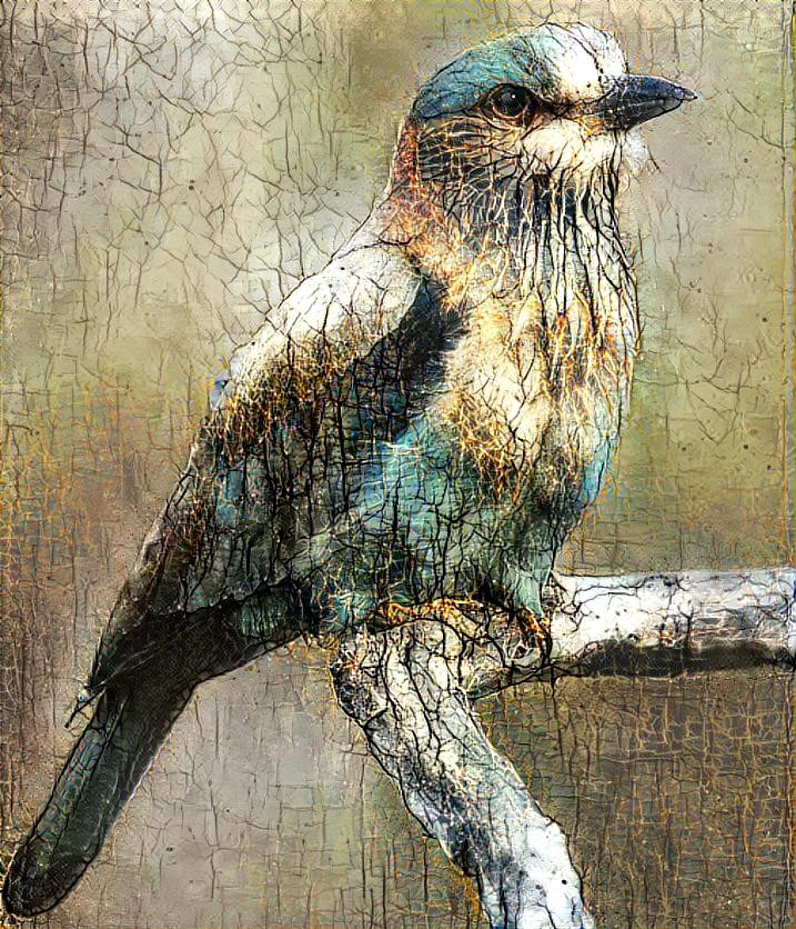 Textured Teal Bird