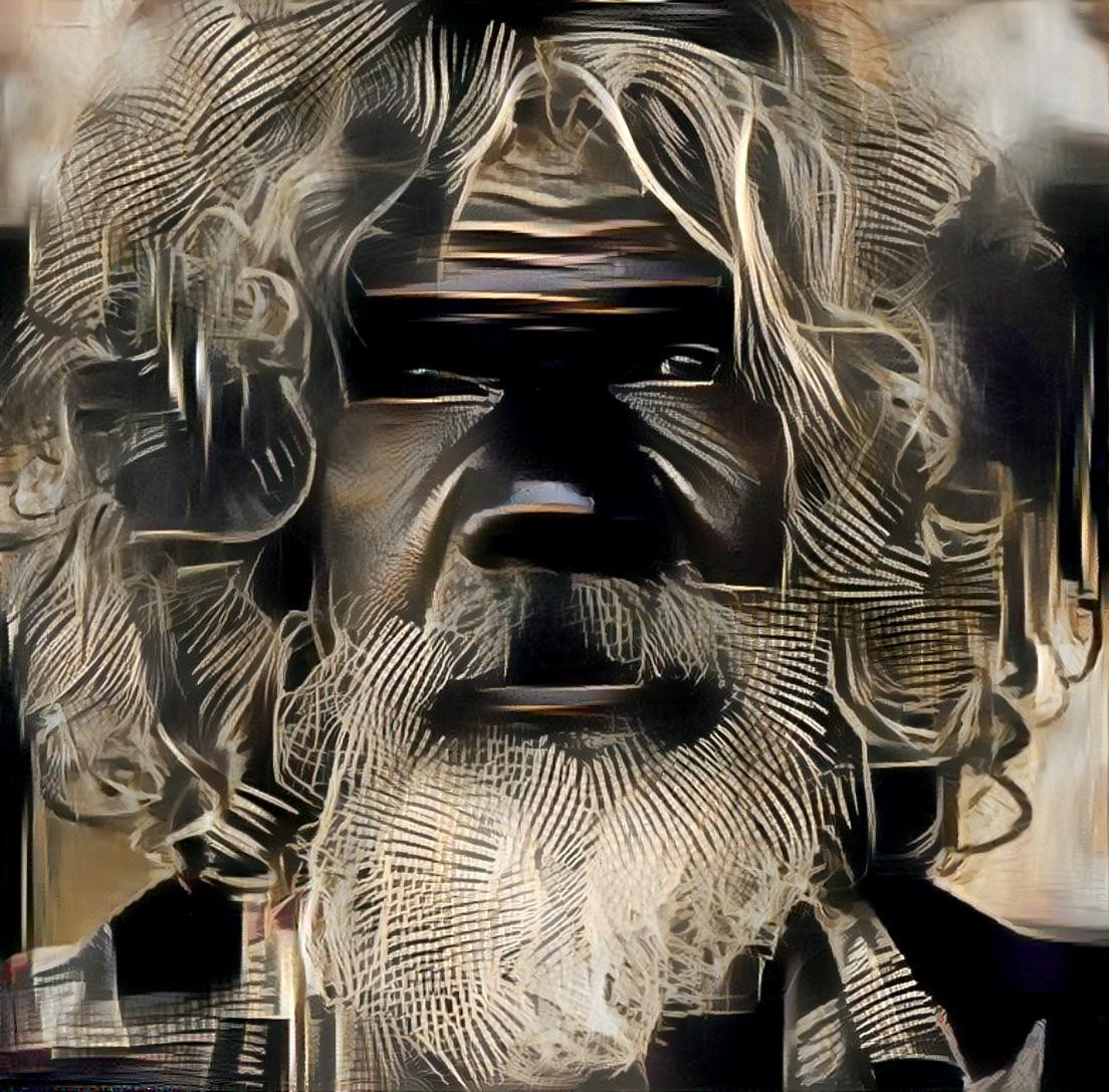 David Gulpilil @ stingray skeleton