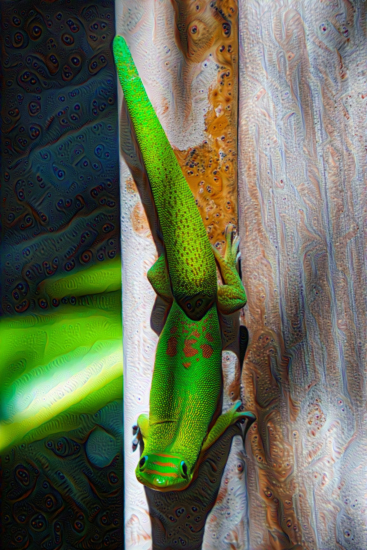 Gold Dust Day Gecko.  Original photo by Jonas Dücker on Unsplash.