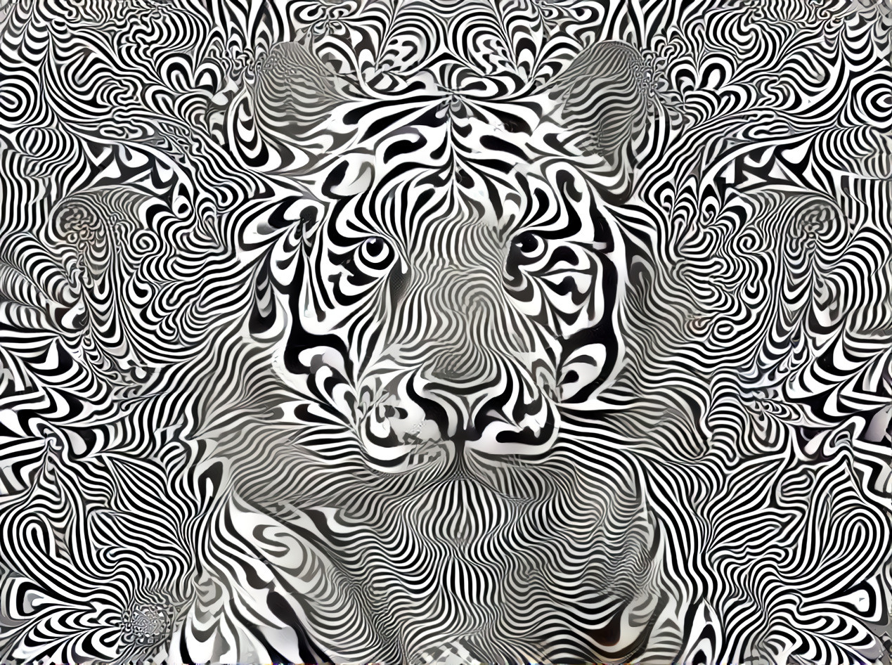 op art tiger