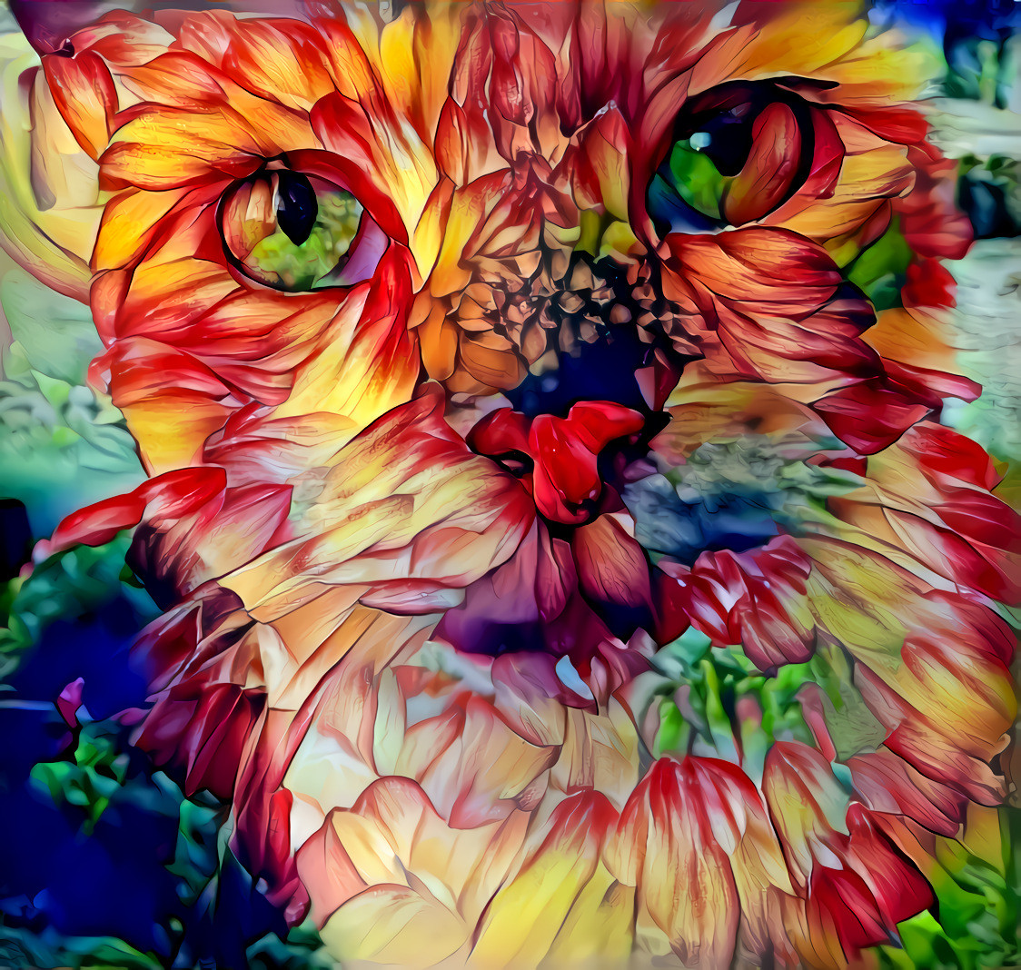 Stained Flower Cat