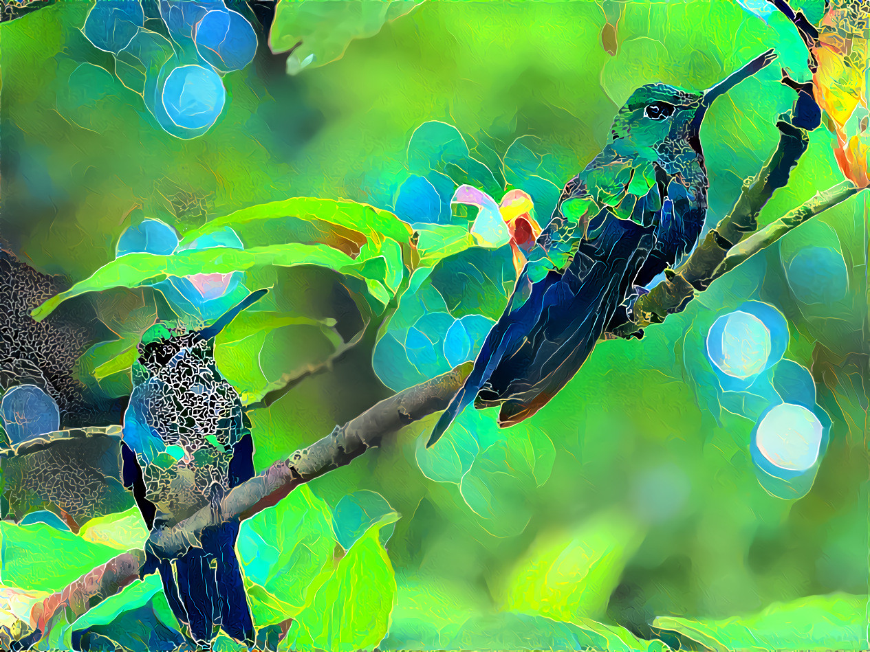 hummingbirds in the jungle