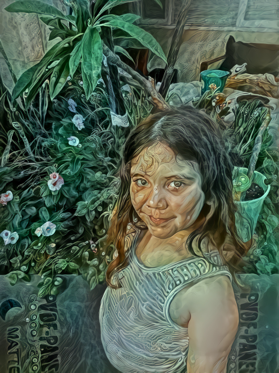 Girl and garden