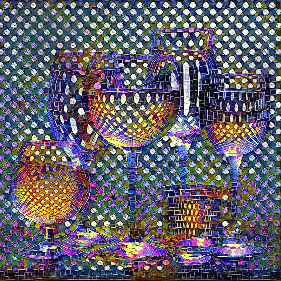 Mosaic Glassware on Dots