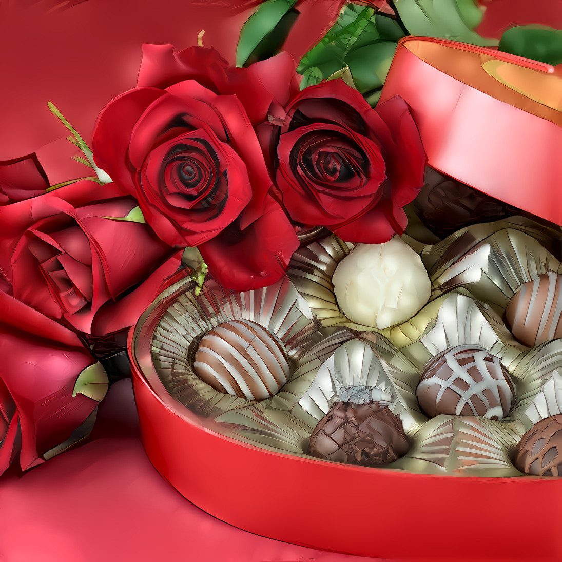 Roses and chocolate picture