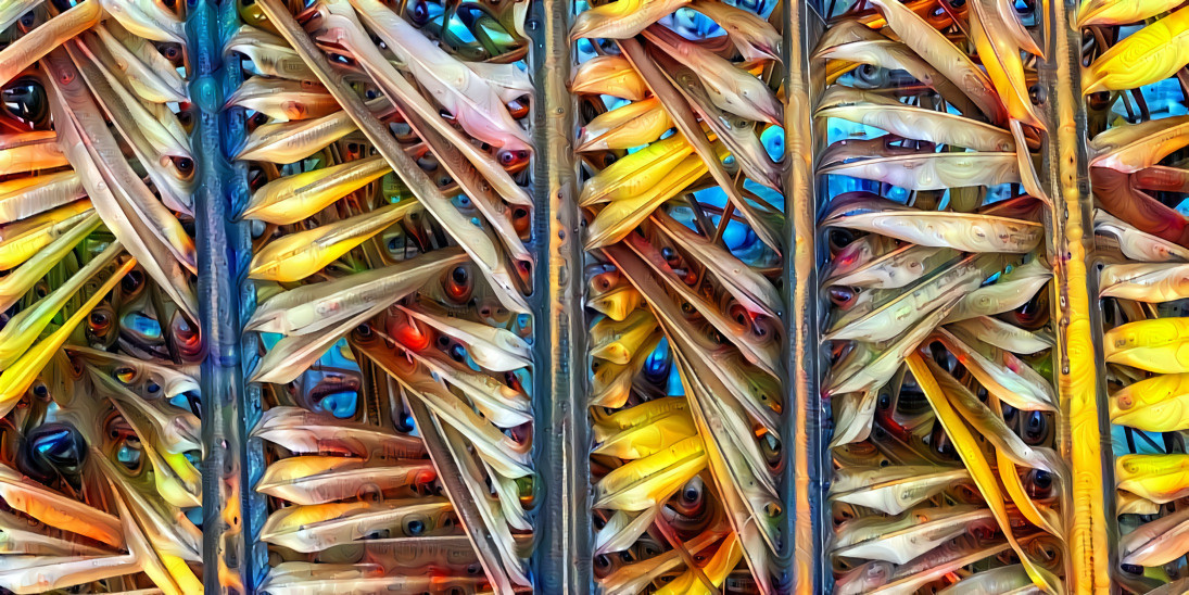 Peeking through palm fronds