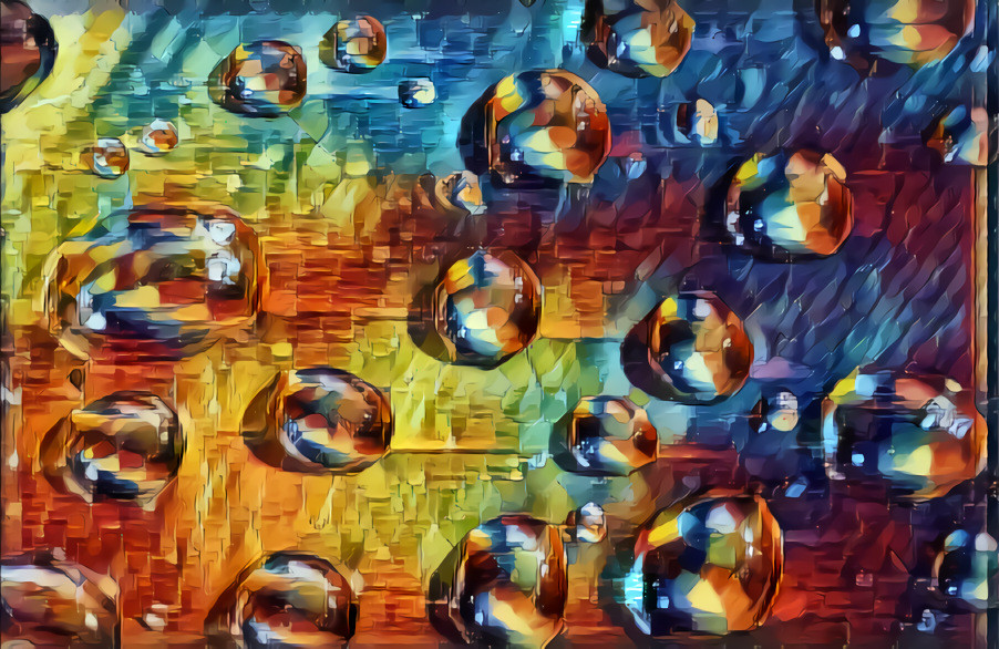 Waterdrops on plastic