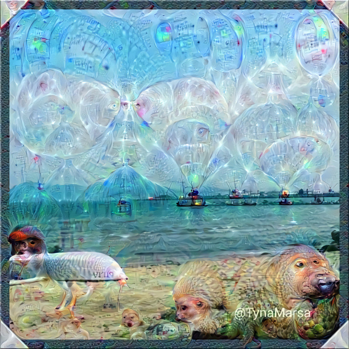 Deep Dream on La Goulette  Beach