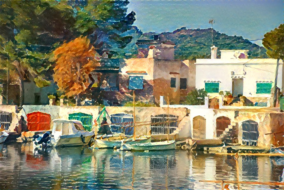 - - - - - 'Boathouses on Mallorca' - - - - - Digital art by Unreal - from own photo.