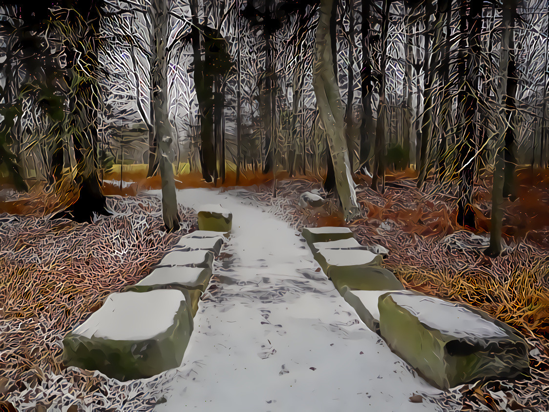 Stone Bridge across Soggy Ground, Scarborough, Maine.  Photo, my own.