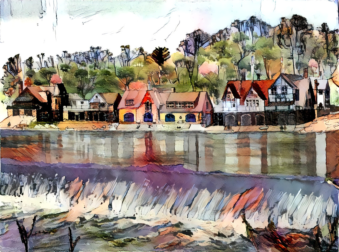 Boathouse Row from painting by Norm Dick