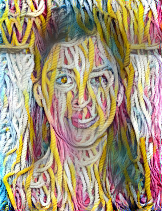 sarah silverman portrait retextured colored rope