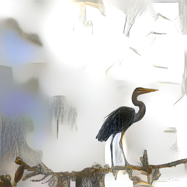 Drawing of a gray heron