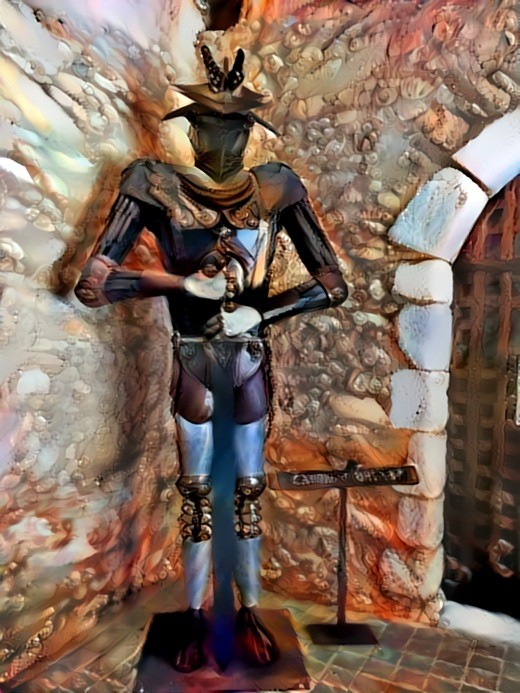 Giant armour at Château de Cabenet I-01 (46.624825° 1.498375°)