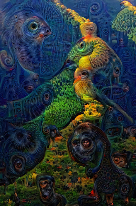 Hidden in the forest - deep dreamed 2 levels