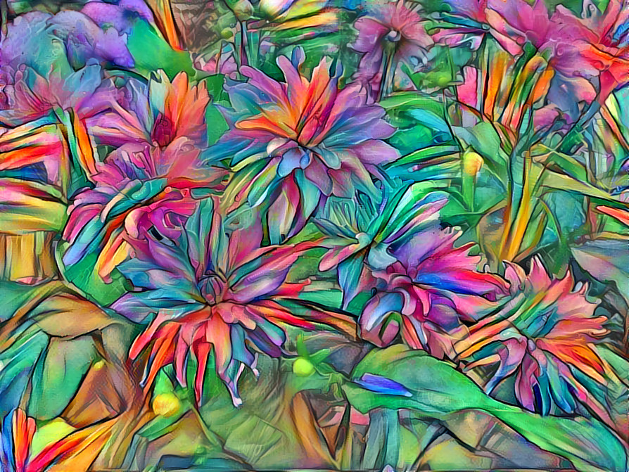 "Rainbow Flowers" by Unreal from own photo.