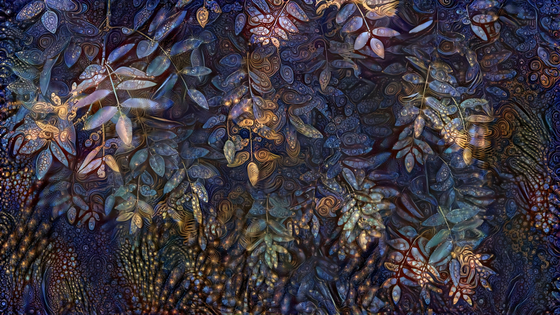 Blue and Gold Leaves