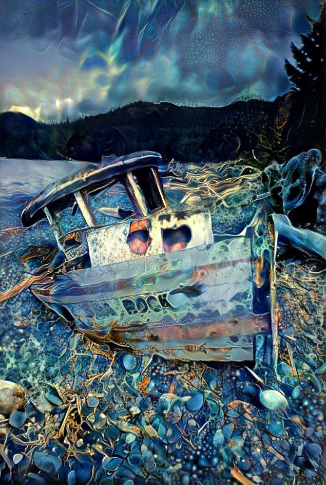 Fishing boat wreck, Frenchman's Beach, BC.,1976 