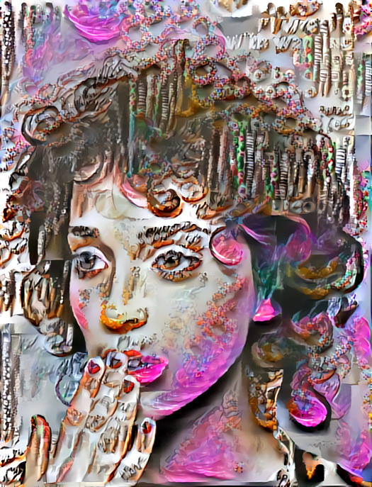 st vincent covering mouth, retexture, pretzels