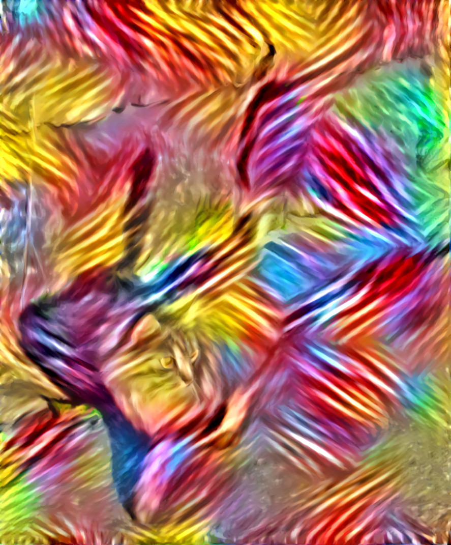 Colorfully Dissolved Cat