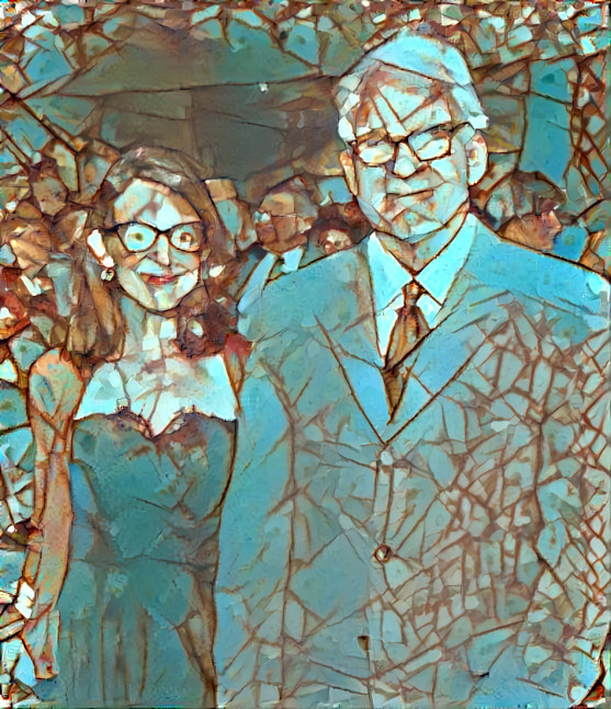 steve martin & wife, anne stringfield - rust, aqua