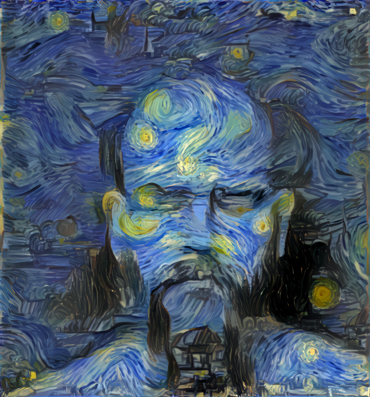 Starry Night - Deep Dream - Selfie