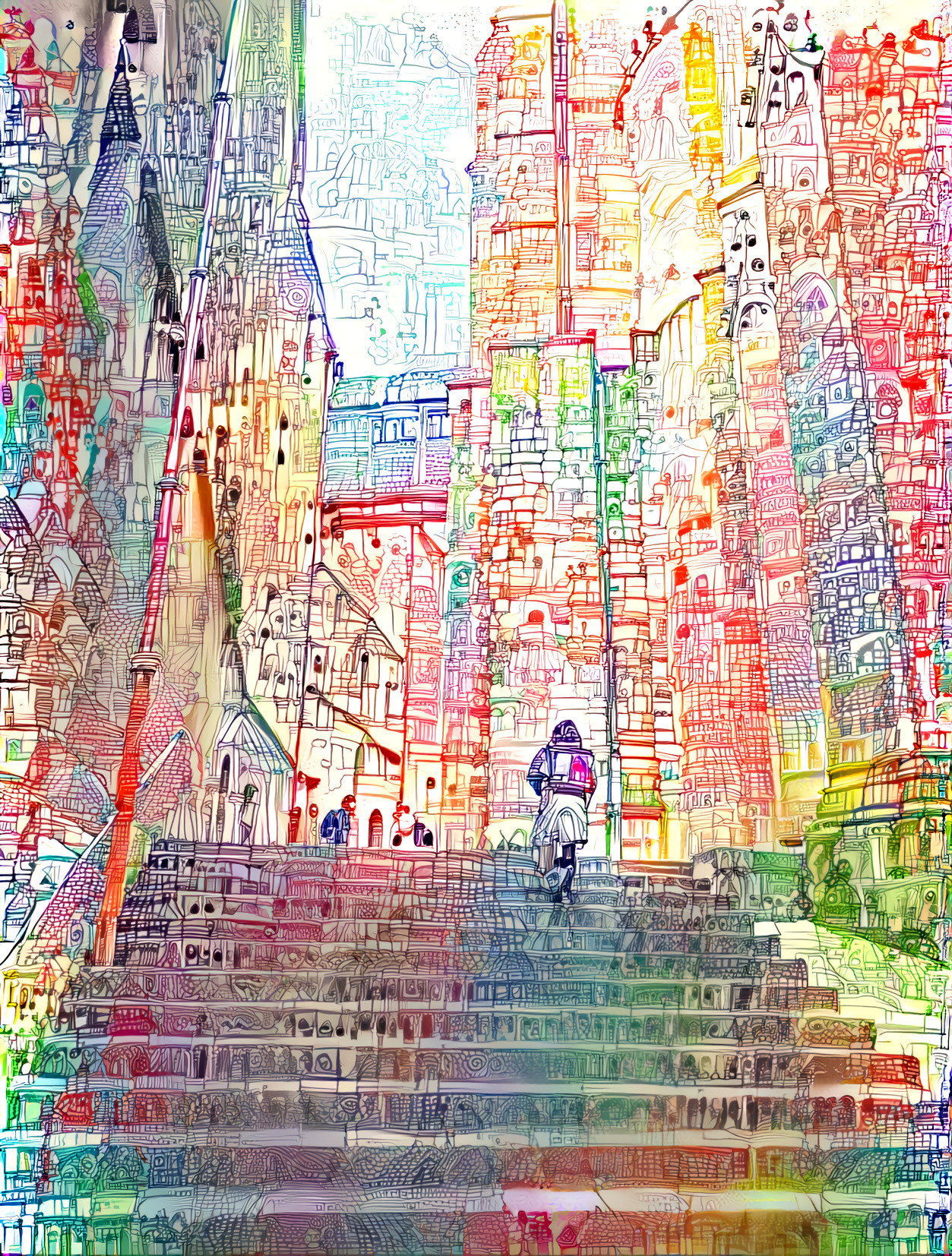 Ascending stairs to the Palace of Deep Dream Art