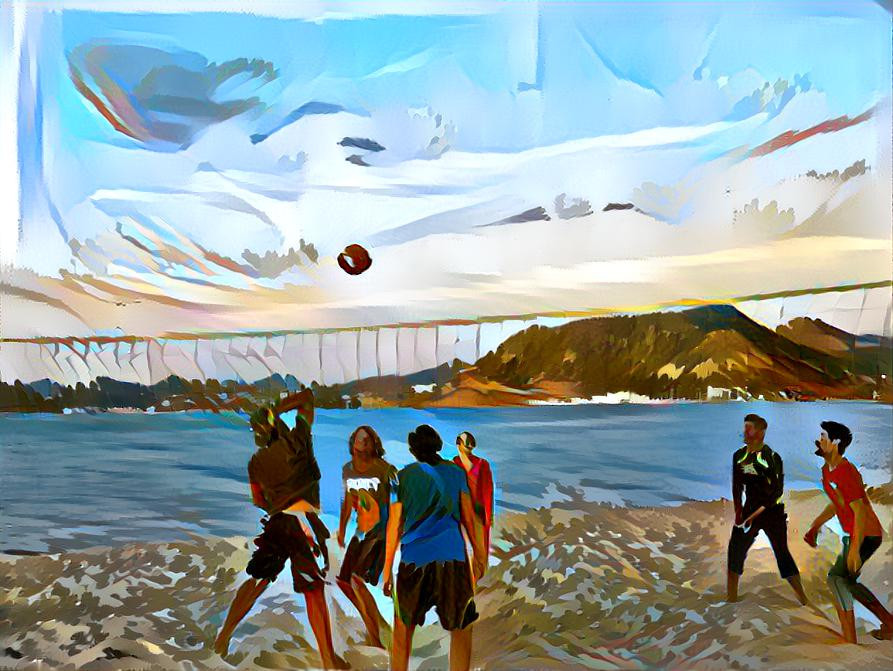 Beach volleyball. La Paz harbor