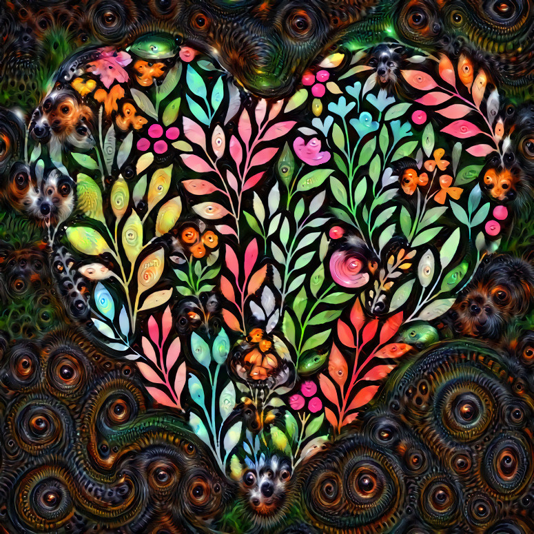 Floral Heart Deep Dream