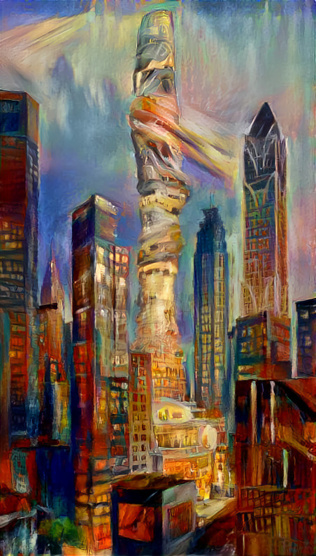 modern futuristic architecture, painting