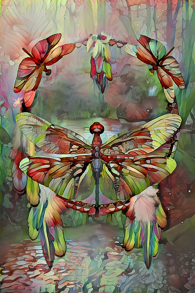 ''Dream catcher dragonflies'' _ source: ''Dream Catcher / Spirit Of The Dragonfly'' - artwork by Carol Cavalaris _ (200430)