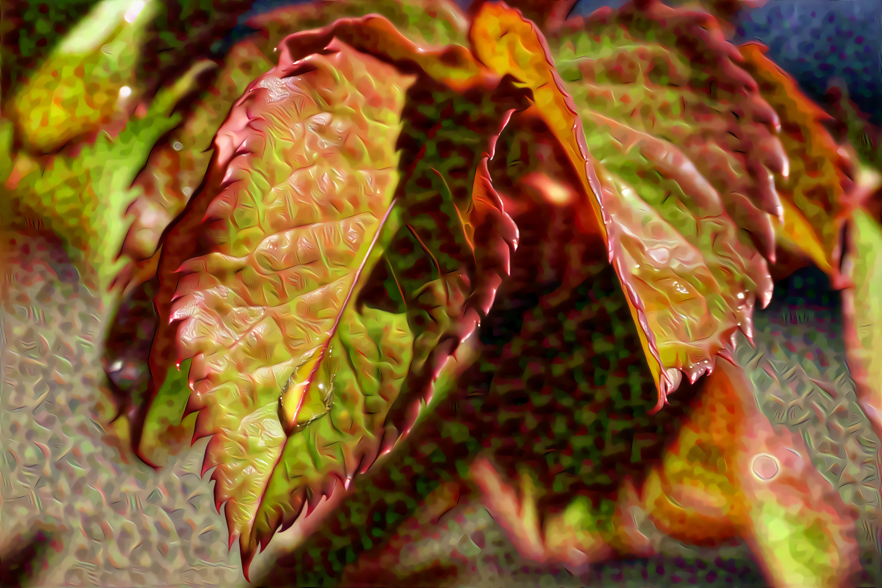 Spring Rose Leaves