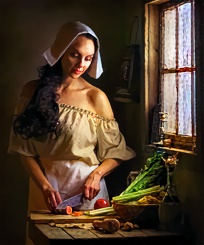 -Lunch cooking in Johannes Vermeer- Tautvydas [based on A. Sviridov work]