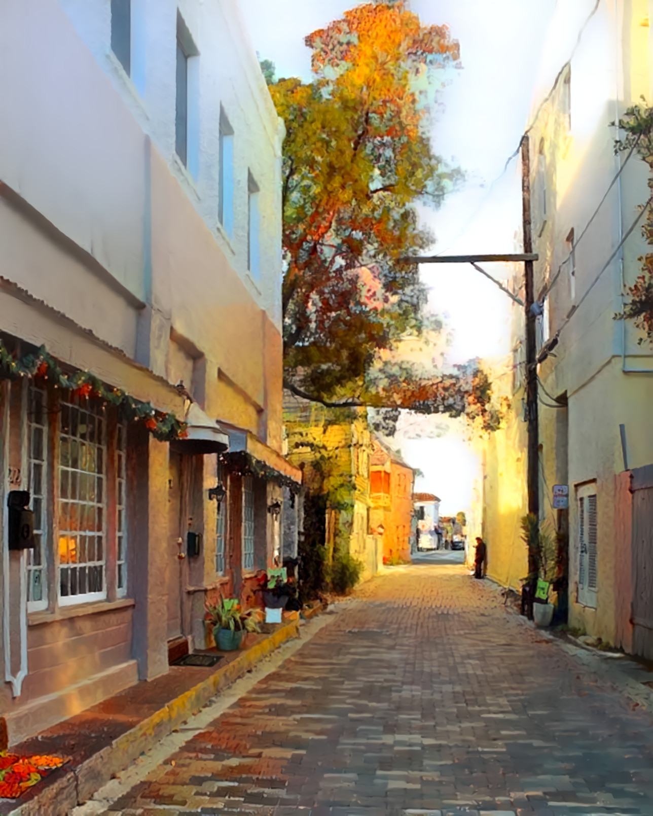 Brick-Paved Street in Old Town, St. Augustine, Florida. Source photo, mine.