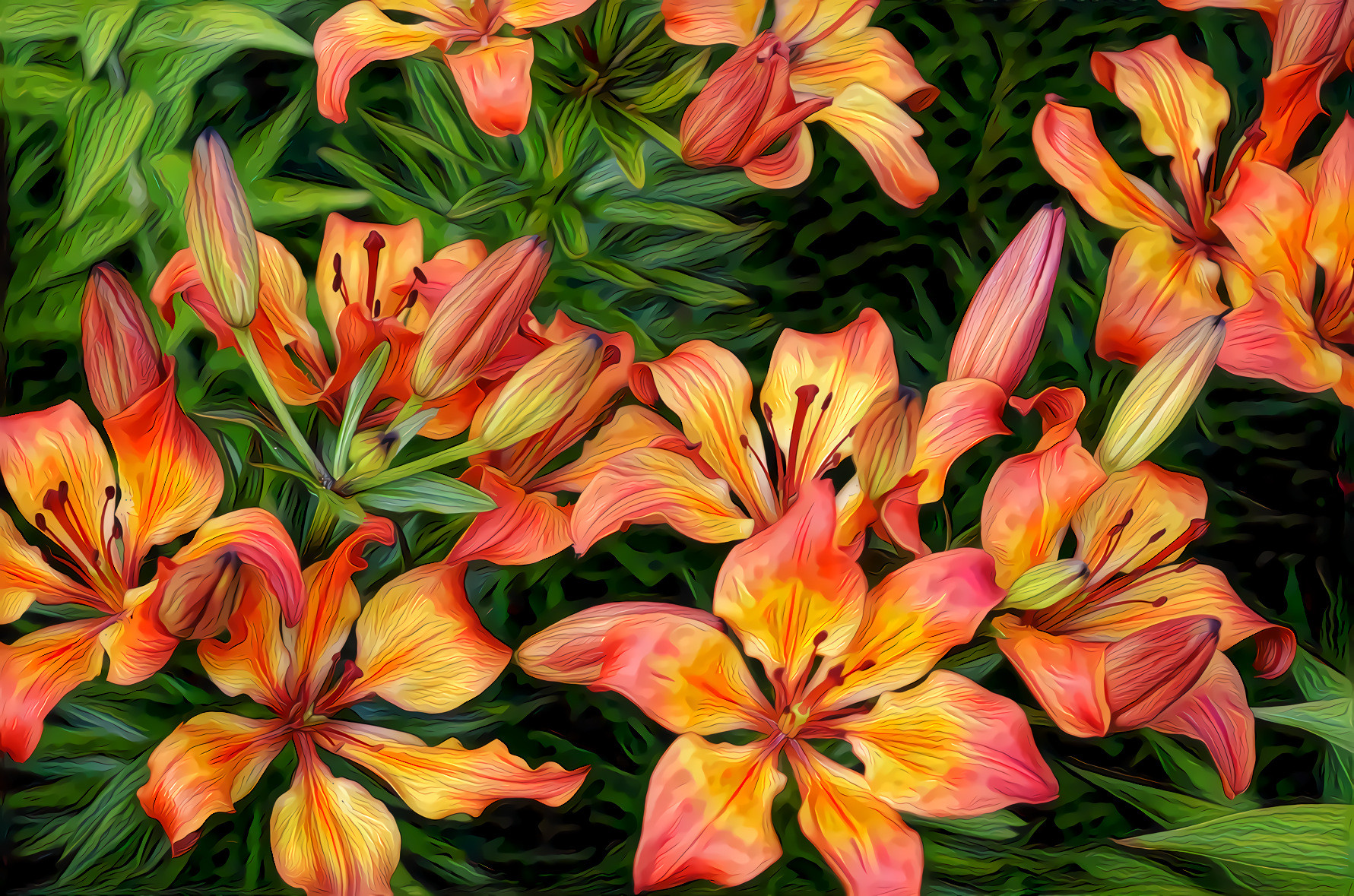 Yellow Orange Lilies