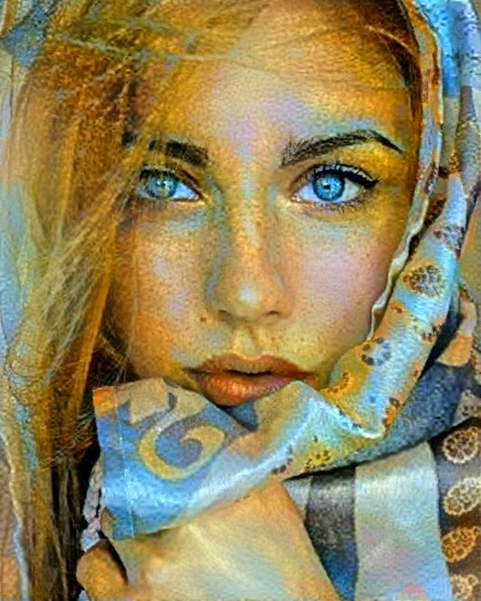 Woman with scarf